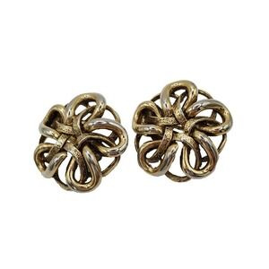 VTG Oscar De La Renta Gold Tone Large Clip-on Earrings
